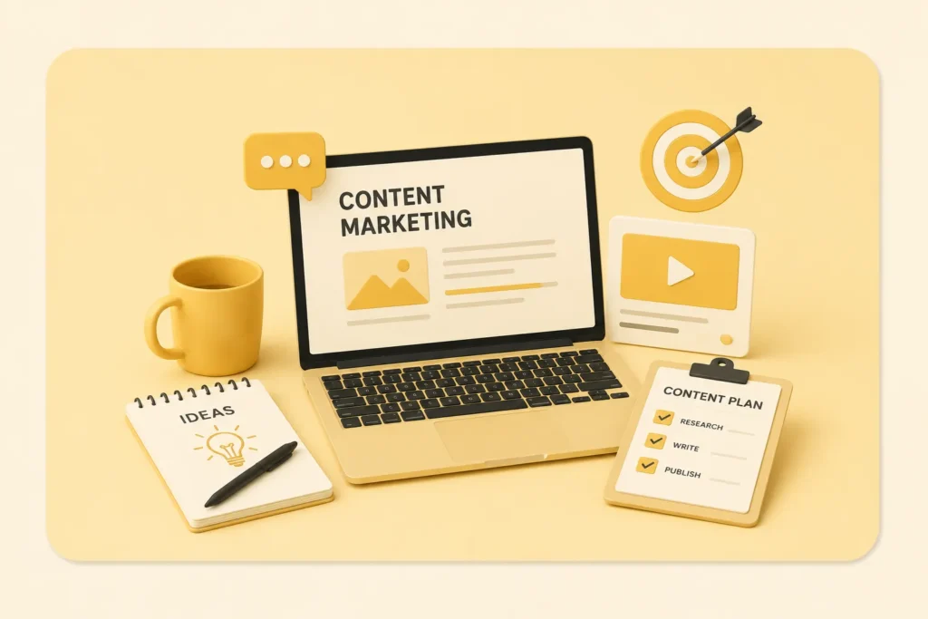 Content marketing illustration for digital marketing services in Ernakulam